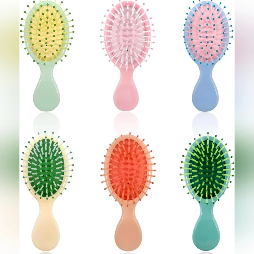 6 Colorful Mini Hair Brush Set